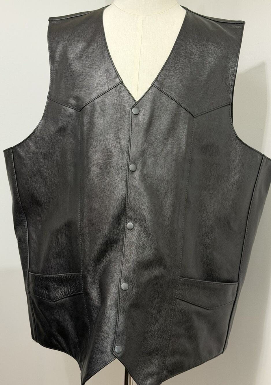 Milwaukee Leather Biker Vest Snap Motorcycle Moto Big & Tall 54 Tall